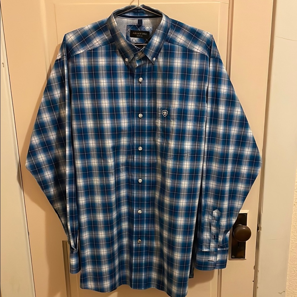 Ariat Men's Blue Plaid Shirt